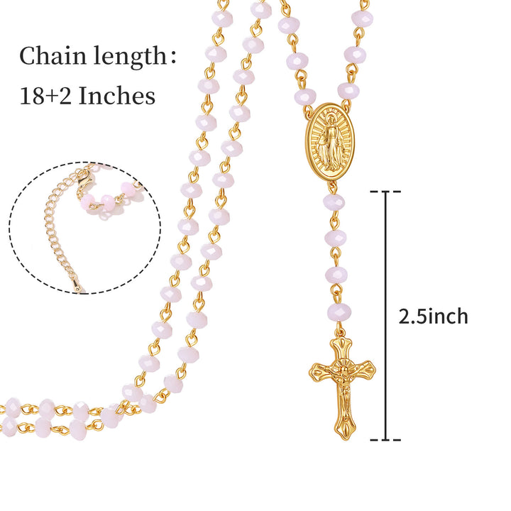 Christianartworkshop Virgin Mary Medal & Crucifix Pendant Necklace