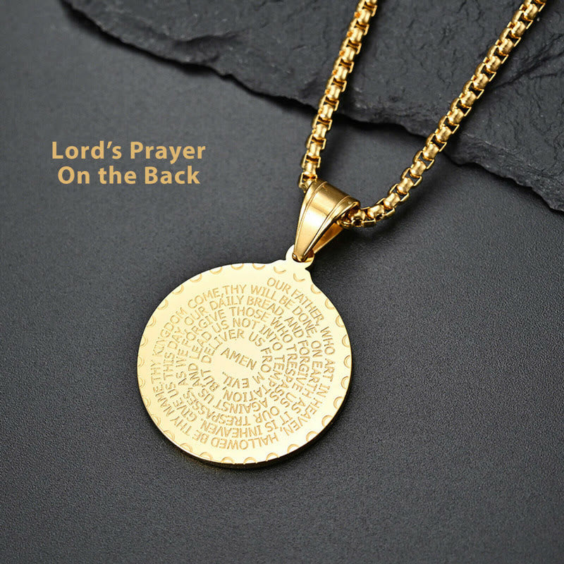 Christianartworkshop Praying Hands Round Plaque Necklace