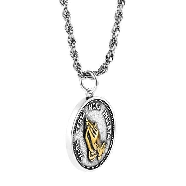 Christianartworkshop Cubic Praying Hands Charm Necklace