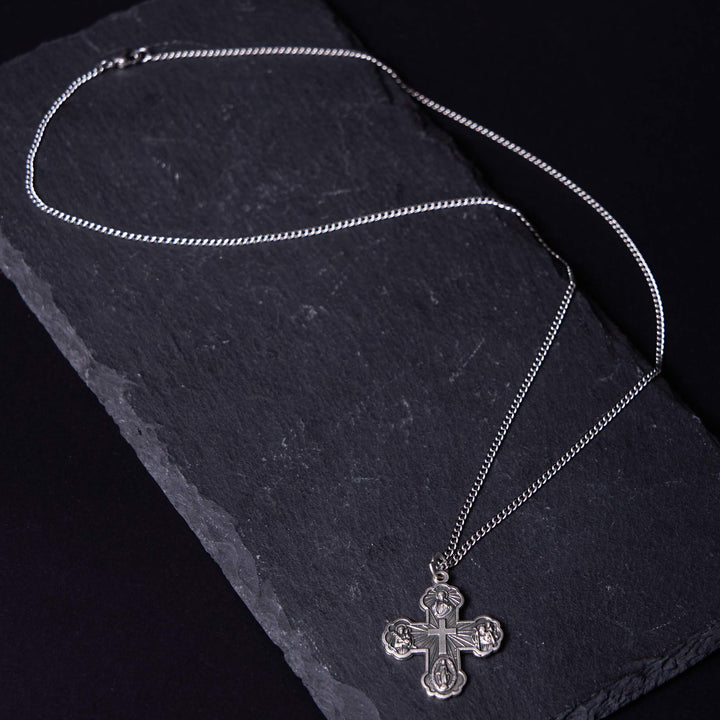 Christianartworkshop Classic Style Carmelite Five-in-One Four-Way Cross Pendant Alloy Necklace