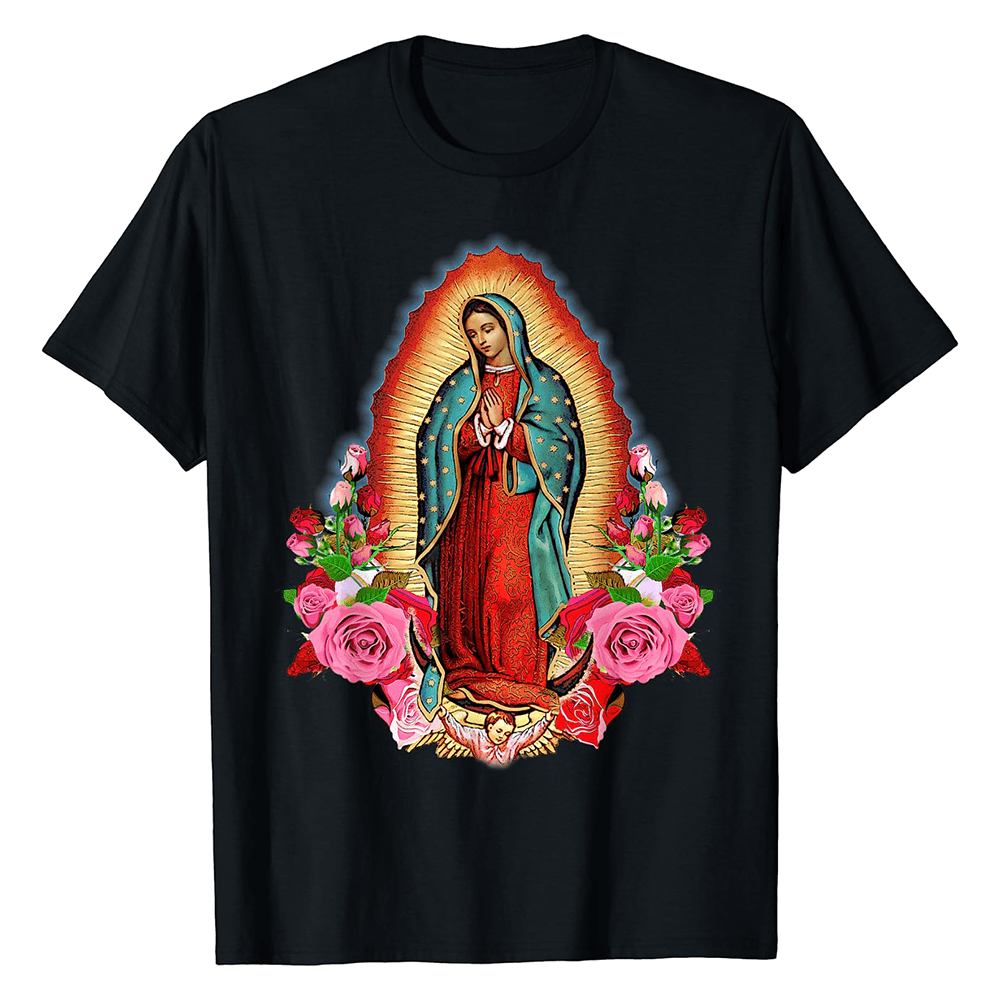 Christianartworkshop Classic Colored Style Our Lady of Guadalupe Short Sleeve T-shirt - 2XL - image 0