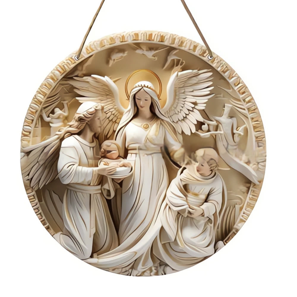 Christianartworkshop Realistic Sculpture Styles Holy Family Nativity Hanging Ornaments C