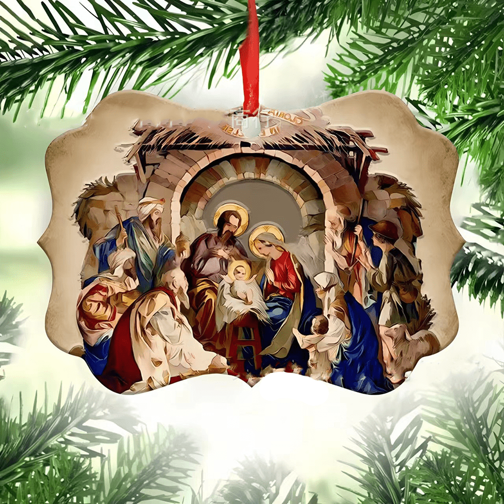 Christianartworkshop Acrylic Signs Nativity Christmas Hanging Ornaments C