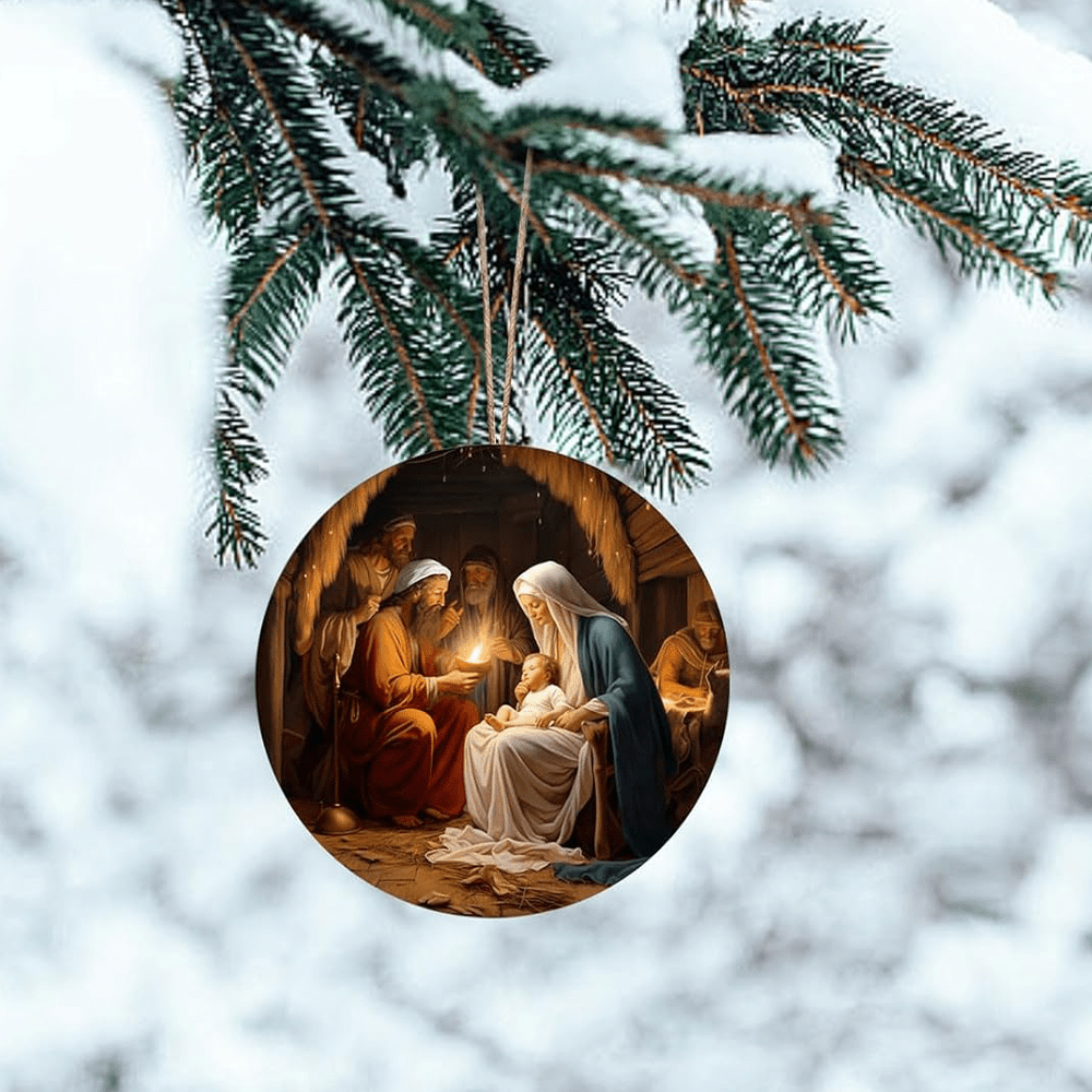Christianartworkshop Realistic Styles Jesus Born Christmas Hanging Ornaments C