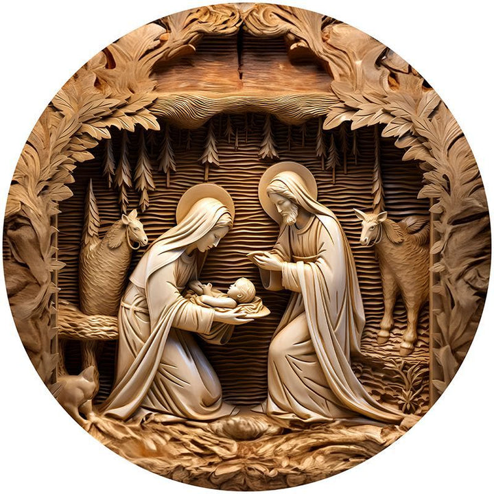 Christianartworkshop Brown Series 8 Styles Christ Nativity Festive Decor Hanging Ornaments F