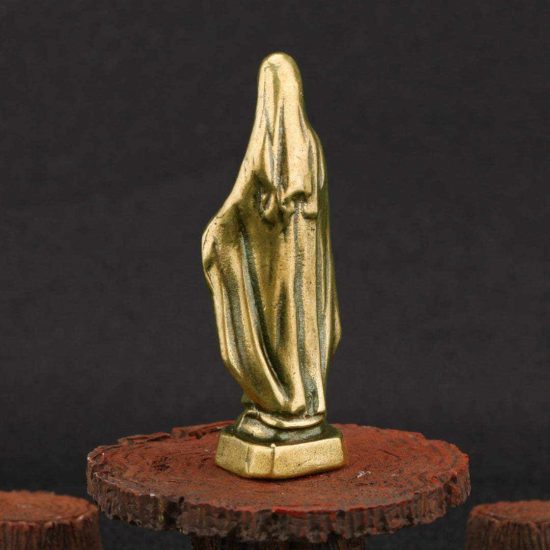 Christianartworkshop Retro Style Brass Stereoscopic Bronze Our Lady of Grace Desktop Decorations Ornament