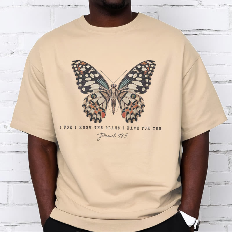 Christianartworkshop Modern Style Quote Butterfly Jeremiah 29:11 Short Sleeve T-shirt - image 6