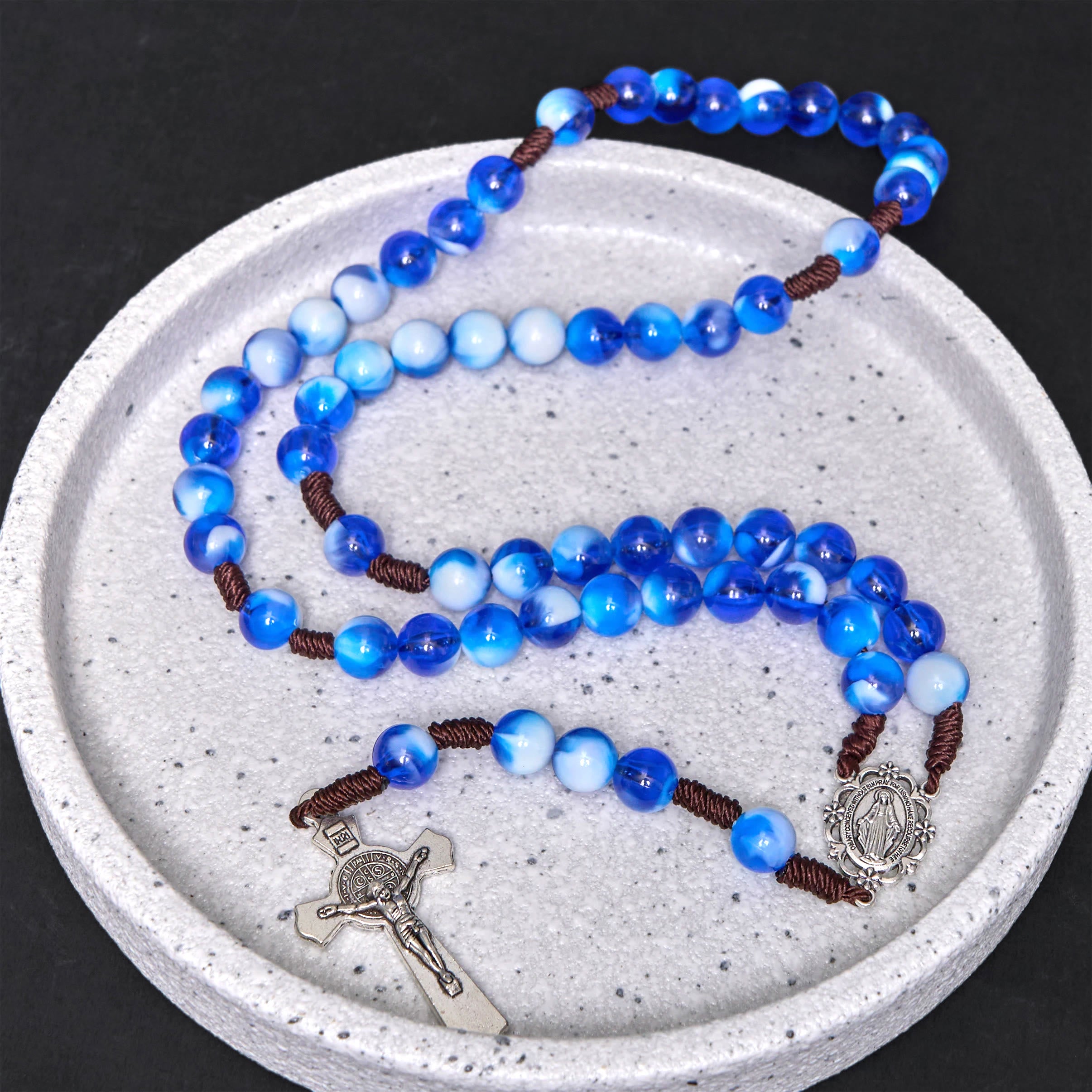 Christianartworkshop Miraculous Medal & Crucifix of 10 mm Round