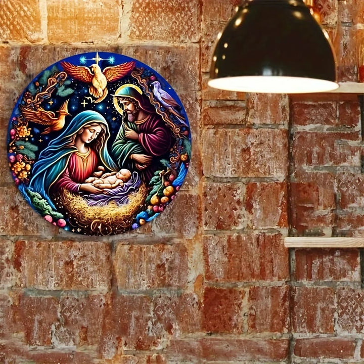 Christianartworkshop Classic Colored Style Nativity Scene Angels Birds Christmas Nativity Hanging Ornaments - image 4