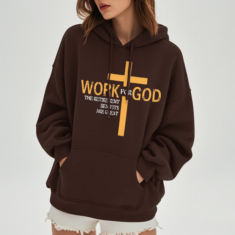 Christianartworkshop Classic Style Cross Work For God Fleece Lined Polyester Hoodie - image 17