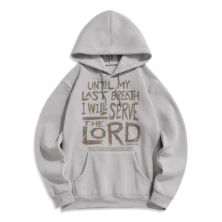 Christianartworkshop Quotation Style I Will Serve The Lord Fleece Lined Polyester Hoodie - Grey - 2XL - image 24