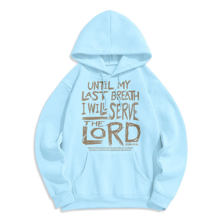 Christianartworkshop Quotation Style I Will Serve The Lord Fleece Lined Polyester Hoodie - Blue - 2XL - image 19