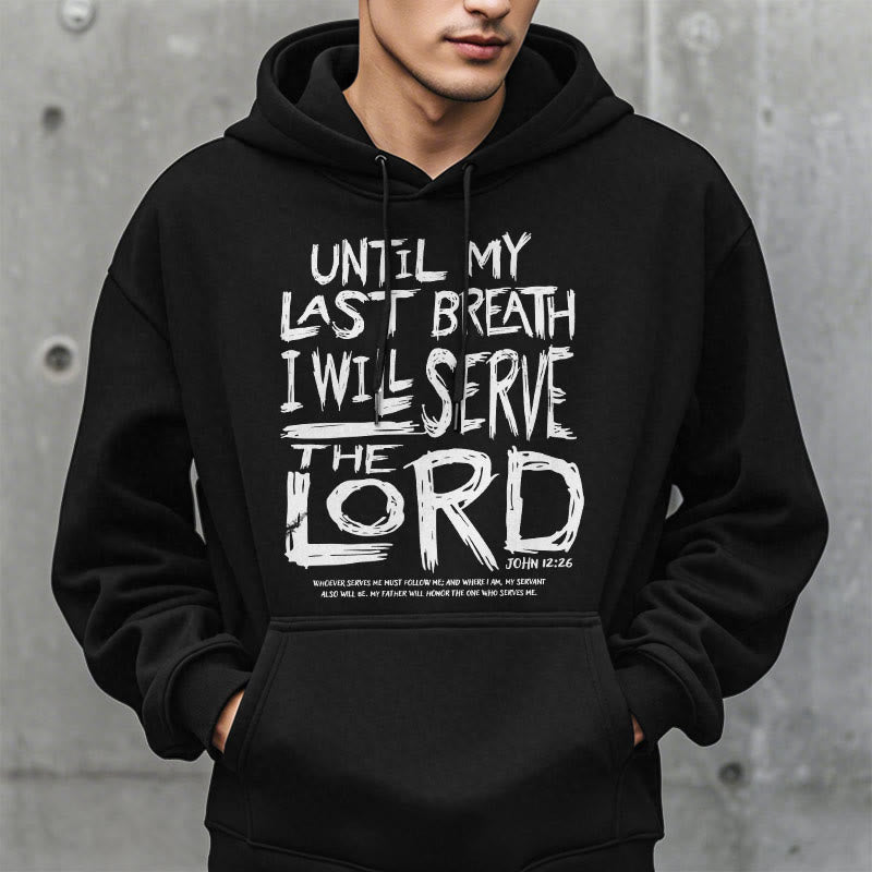 Christianartworkshop Quotation Style I Will Serve The Lord Fleece Lined Polyester Hoodie - image 8