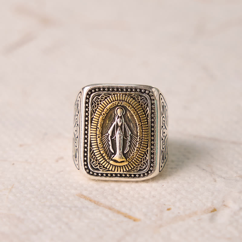 FREE Today: Retro Style Miraculous Medal Virgin Mary Faith Titanium Steel Ring - image 3