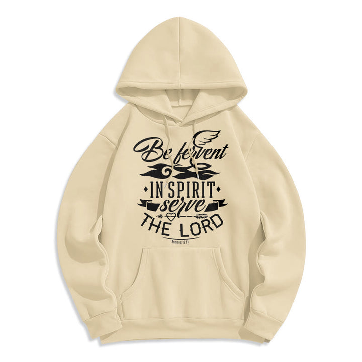 Christianartworkshop Modern Style Be Fervent In Spirit Fleece Lined Polyester Hoodie - Beige - 2XL - image 10