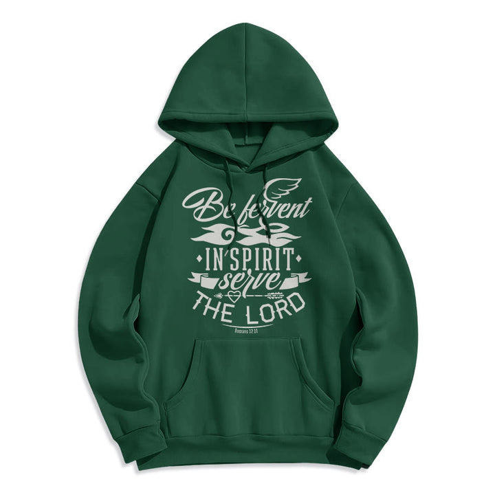 Christianartworkshop Modern Style Be Fervent In Spirit Fleece Lined Polyester Hoodie - Green - 2XL - image 20