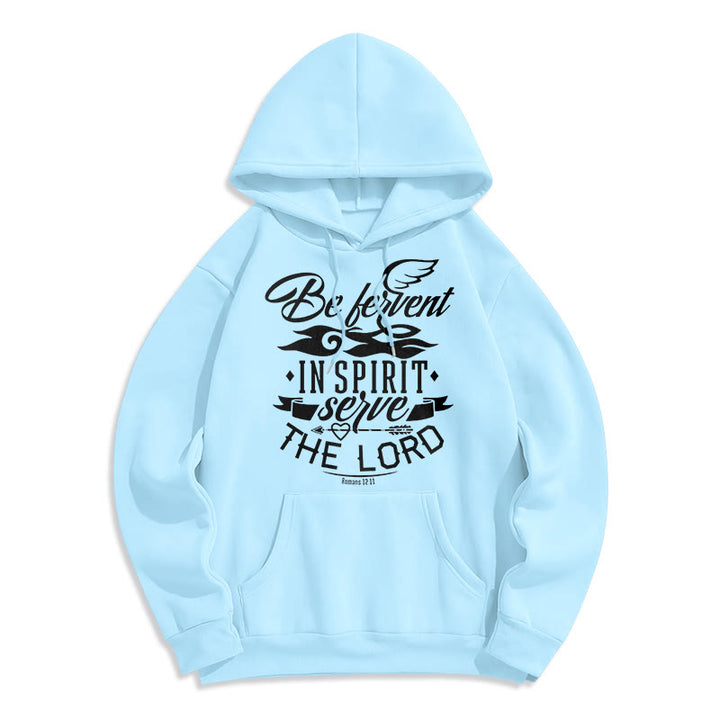 Christianartworkshop Modern Style Be Fervent In Spirit Fleece Lined Polyester Hoodie - Blue - 2XL - image 25