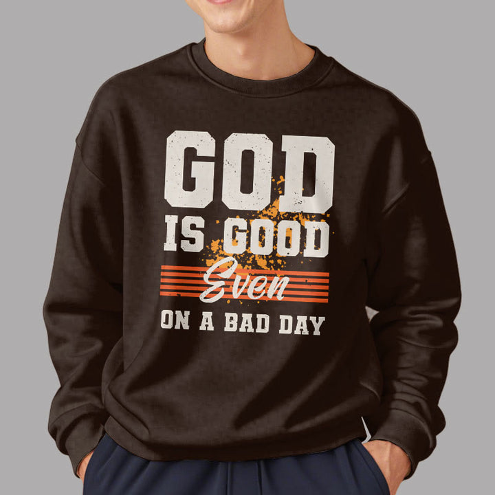 Christianartworkshop Classic Style God Is Good Even On A Bad Day Fleece Lined Polyester Sweatshirt - image 17
