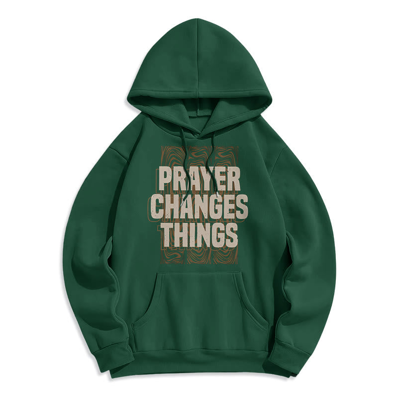 Christianartworkshop Modern Style Prayer Changes Things Fleece Lined Polyester Hoodie - Green - 2XL - image 20