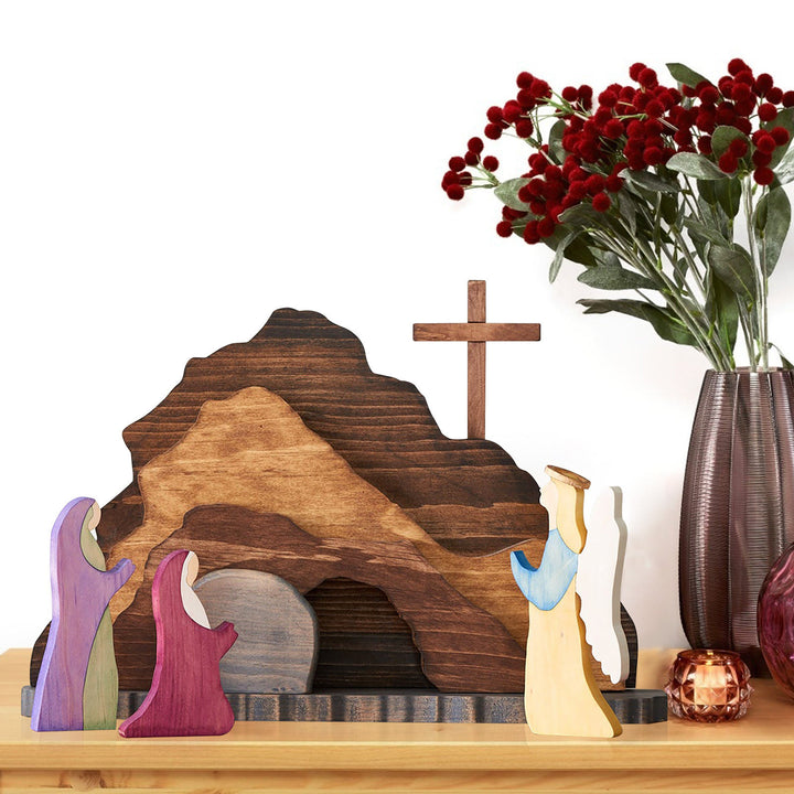 Christianartworkshop Modern Style Colorful Crafted Blessed Resurrection Of Jesus Christ Wooden Ornaments