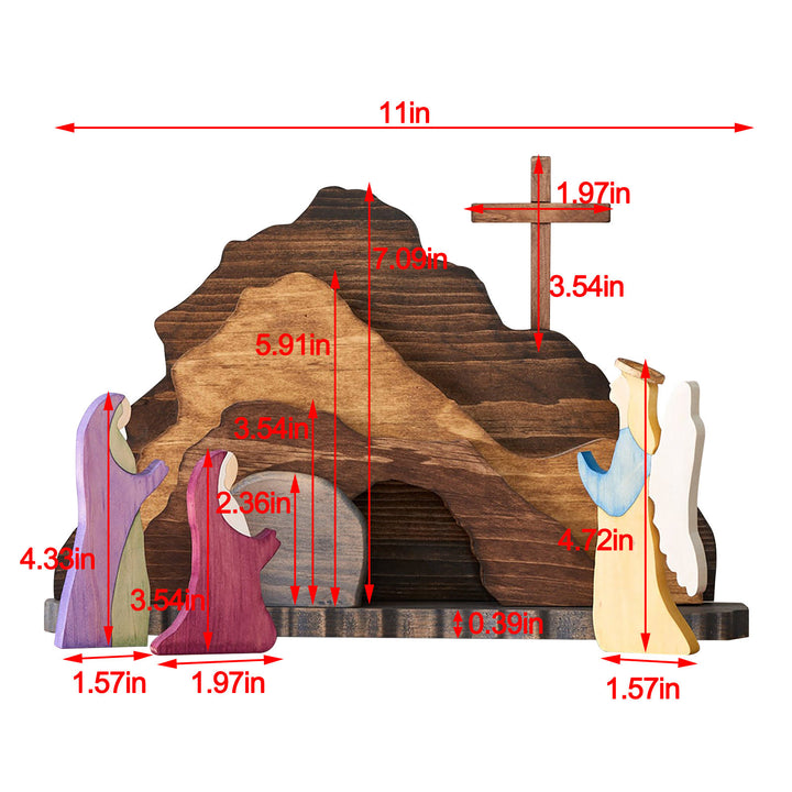 Christianartworkshop Modern Style Colorful Crafted Blessed Resurrection Of Jesus Christ Wooden Ornaments
