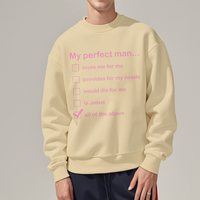 Christianartworkshop Modern Style My Perfect Man Is Jesus Fleece Lined Polyester Sweatshirt - image 18