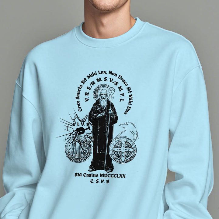 Christianartworkshop Classic Style St. Benedict Figure Fleece Lined Polyester Sweatshirt - image 27