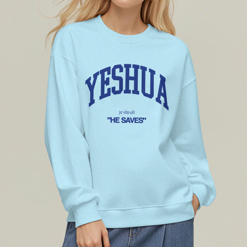 Christianartworkshop Classic Style Yeshua He Saves Fleece Lined Polyester Sweatshirt - image 27