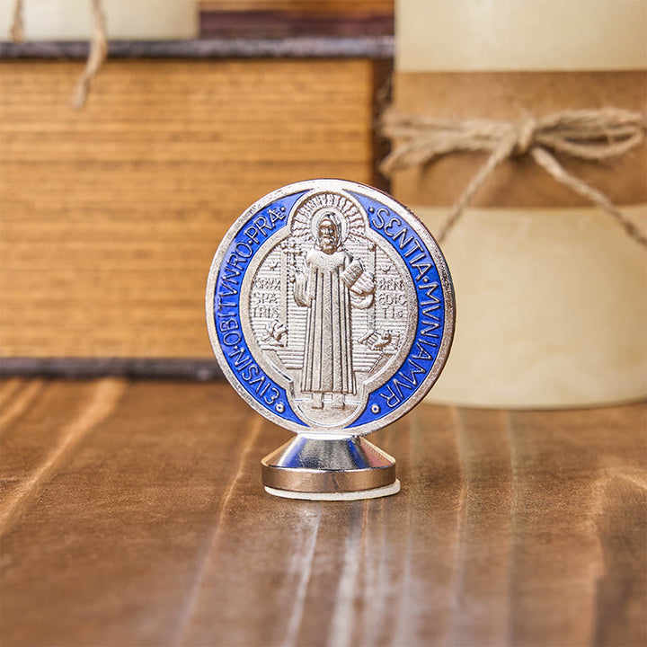 Christianartworkshop Classical Traditional Alloy St. Benedict Symbol Small Exquisite Crafted Ornament (6 colors)