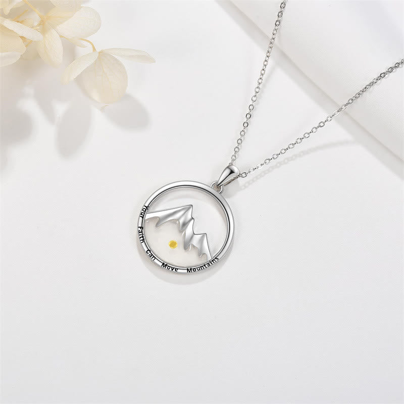 Christianartworkshop Modern Style Mustard Seed Mountain Faith Pendant Necklace