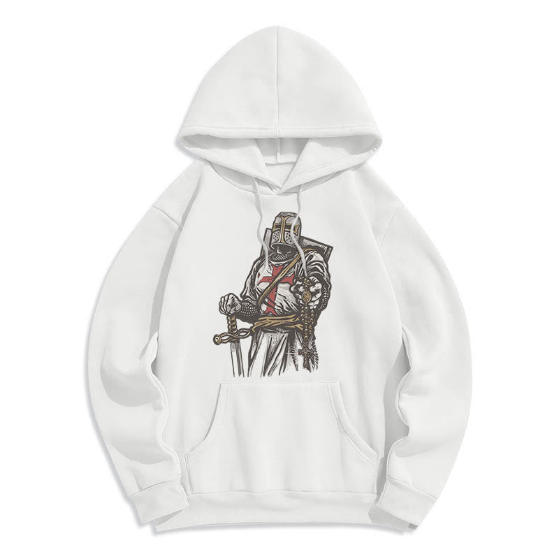 Christianartworkshop Modern Style Crusader's Valor and Faith Fleece Lined Polyester Hoodie