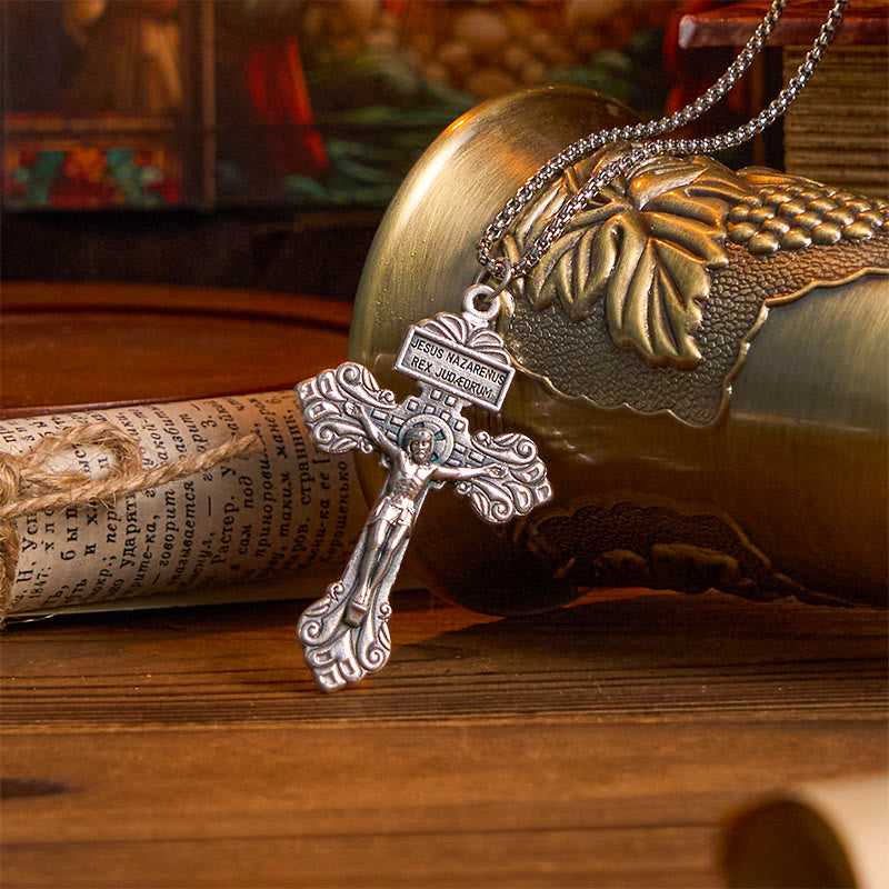 Christianartworkshop Classic Style Divine Crafted Crucifix Jesus Cross Pendant Necklace