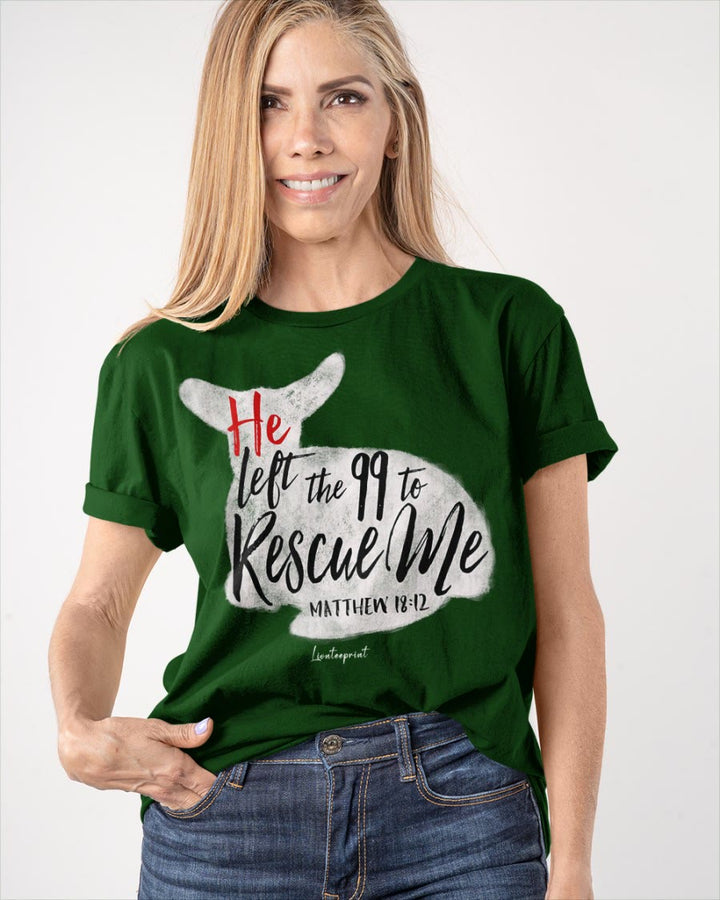 Christianartworkshop He Left The 99 To Rescue Me Classic T-shirt