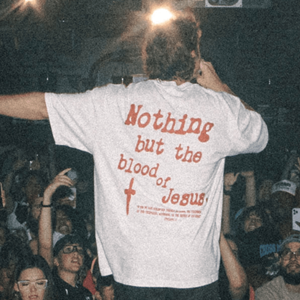 Christianartworkshop Nothing But Blood Of Jesus Cotton T-Shirt - image 2