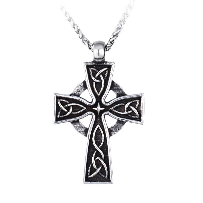 Christianartworkshop Vintage Trinity Sacred Celtic Cross Necklace: A Divine Symbol of Faith and Heritage