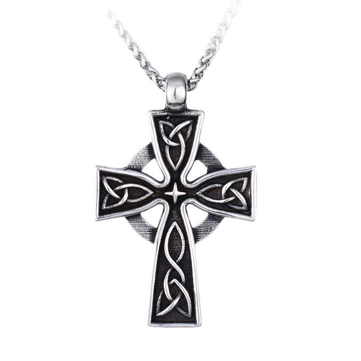Christianartworkshop Vintage Trinity Sacred Celtic Cross Necklace: A Divine Symbol of Faith and Heritage