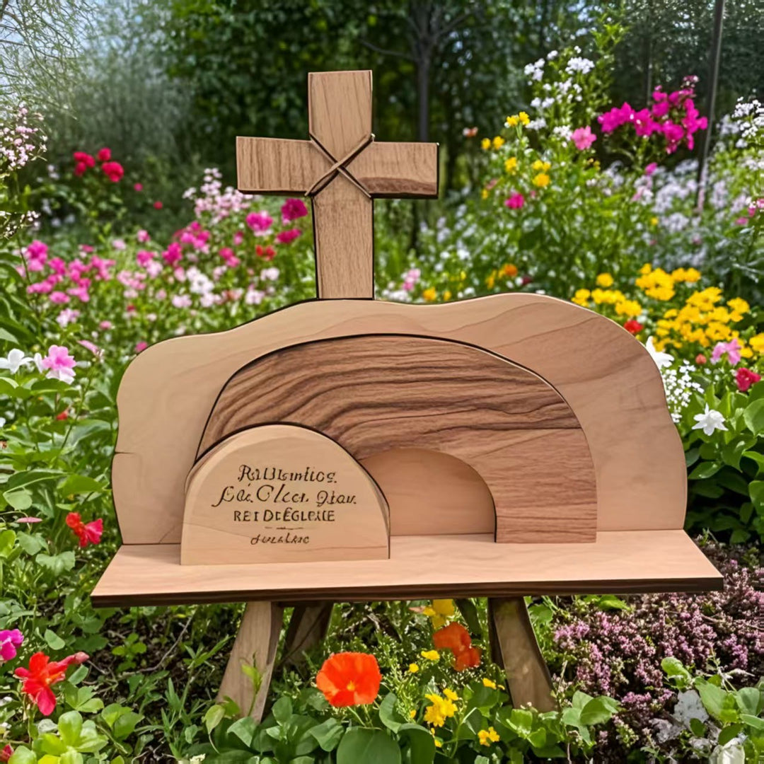 Christianartworkshop The Empty Tomb Easter Scene And Cross Ornament