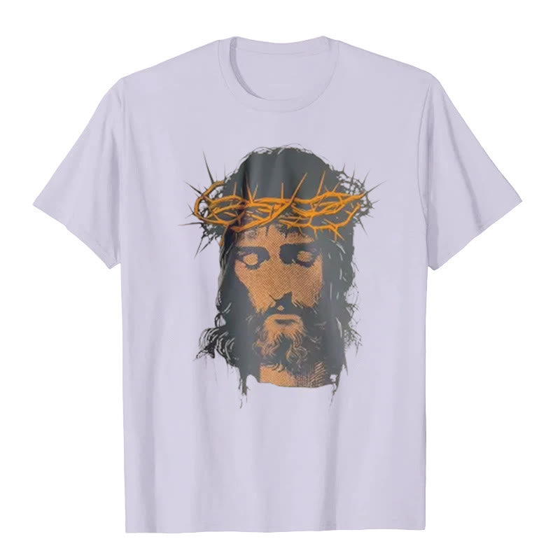 Christianartworkshop Jesus Face and Crown of Thorns Graphic T-Shirt - image 19