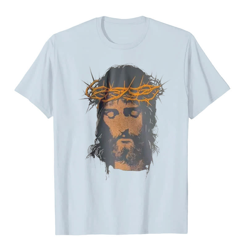 Christianartworkshop Jesus Face and Crown of Thorns Graphic T-Shirt - image 13