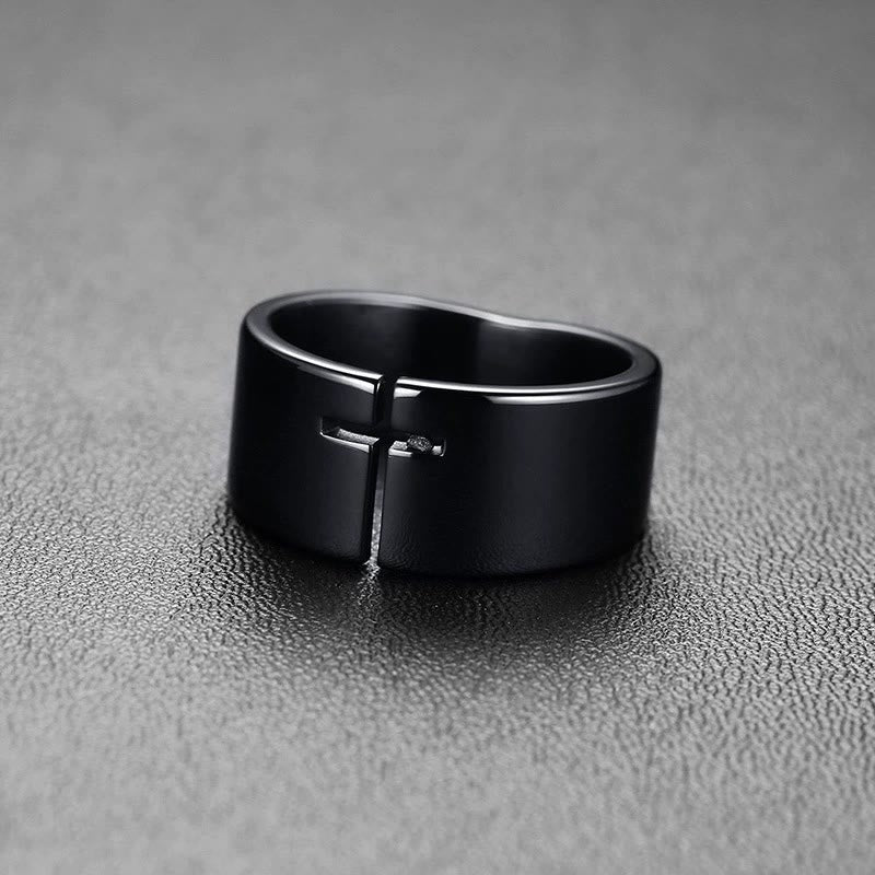 Christianartworkshop Eternal Faith Open-Work Cross Ring—A Symbol of Divine Connection