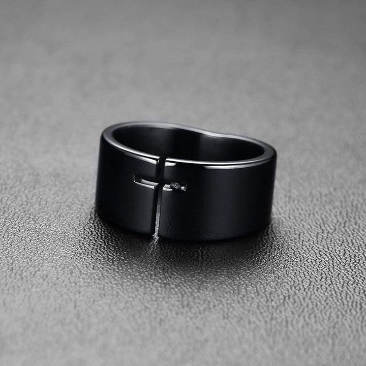Christianartworkshop Eternal Faith Open-Work Cross Ring—A Symbol of Divine Connection