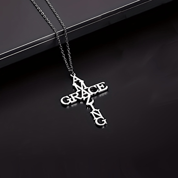 Christianartworkshop AMAZING GRACE Cross Necklace: A Testament of Divine Love