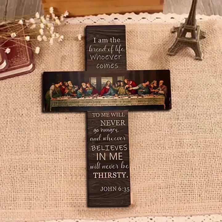 Christianartworkshop "The Last Supper" Wooden Cross Hanging Ornament: A Testament to Faith and Artistry