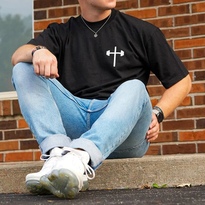 Christianartworkshop Floral Embellished Jesus is King Christian T-Shirt