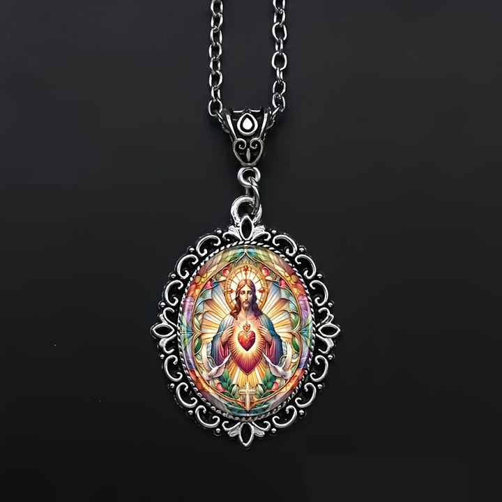 Christianartworkshop Jesus Sacred Heart Necklace: Timeless Piece Embodying Divine Love