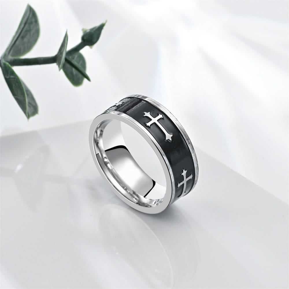 Christianartworkshop The Modern&Minimalist Style Cross Ring: A Symbol of Faith and Style