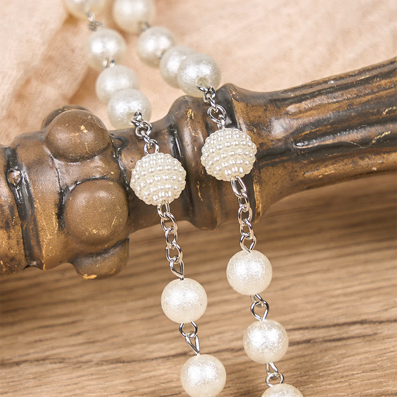 Christianartworkshop Our Lady Medal & Crucifix of 8mm White Acrylic Round Beads Rosary
