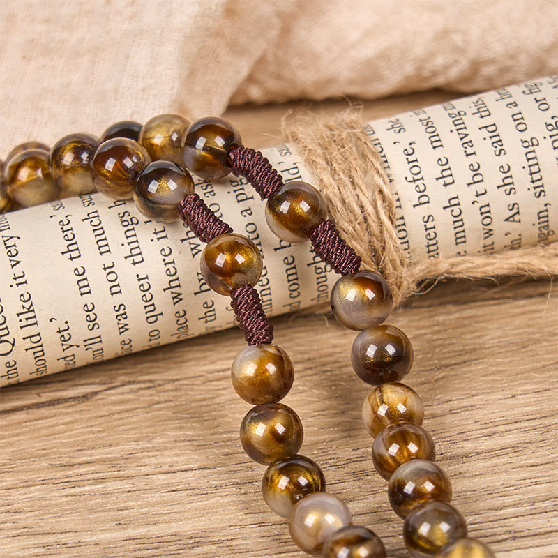 Christianartworkshop Our Lady Medal & Crucifix of 10mm Brown Acrylic Round Beads Divine Rosary
