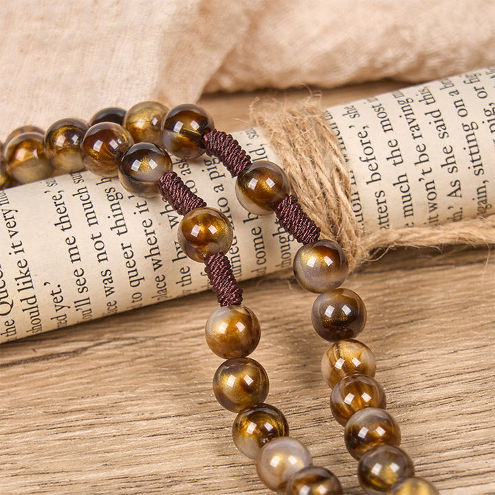 Christianartworkshop Our Lady Medal & Crucifix of 10mm Brown Acrylic Round Beads Divine Rosary