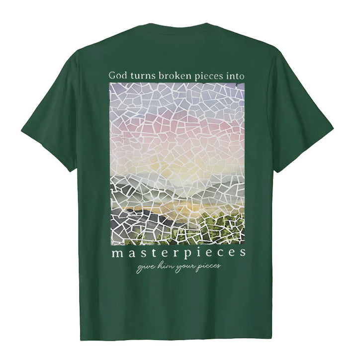 Christianartworkshop God Turns Broken Pieces into Masterpieces T-Shirt - image 21